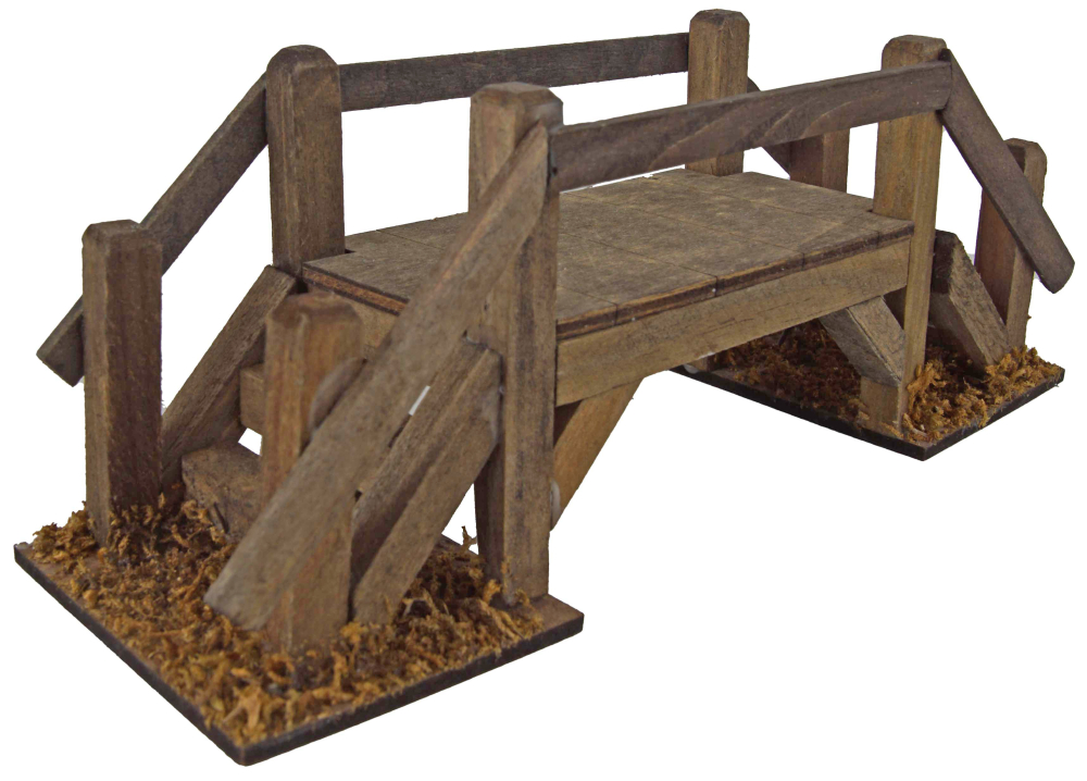 Holzbrücke - Krippenzubehör, ca. L 20 x B 6,5 x H 7,5 cm